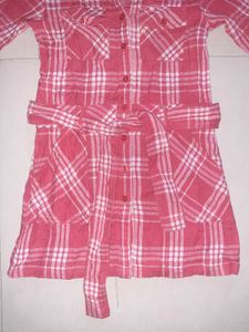 🌸 Rare BOSSINI Blush Pink Plaid Shirt Dress