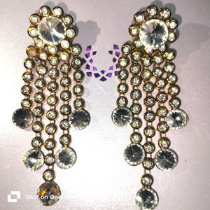 Bridal Wedding Golden Earrings