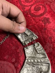 Statement Chunky silver oxidise Necklace