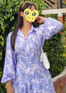 Blue Paisley Print Kurta