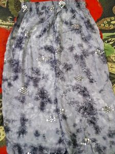 Embellished Grey Tie-Dye Palazzos