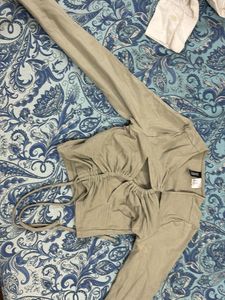 Trendy Long Sleeve Tie Front Top