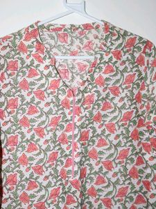 Floral Print Cotton Kurta