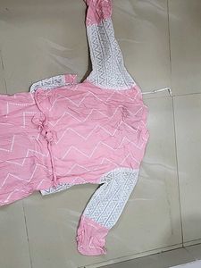 Pink Dress with White Shrug