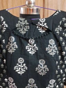 Stylish Black Printed Kurti short length