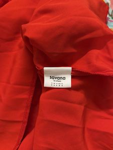 Red Babydoll Mini Dress - Sweetheart Neck