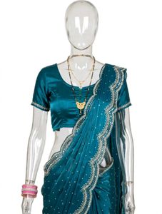 Stunning Teal handwork Embellished Saree