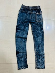 Kids Distressed Blue Jeans with Graphic Print