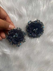 Floral Beaded Earrings and Ring