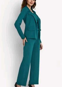 Chic Teal Pant Suit Set
