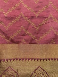 Maroon Saree with Gold Zigzag Pattern