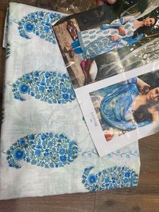 Elegant Blue Paisley Print Kurta Set