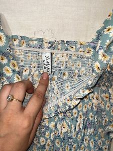 Floral Smocked Puff Sleeve Top