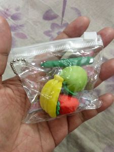Cute Ice Cream &amp; Fruit Erasers Set