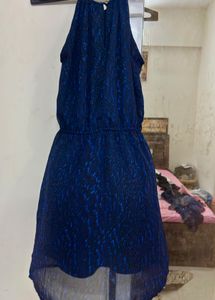 Stunning Blue Patterned Mini Dress