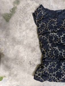 chatpata Elegant Black Embellished Top
