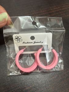 Baby Pink Mini Triple Hoop Earrings
