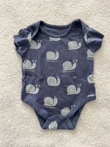 Cute Snail Print Baby Bodysuit