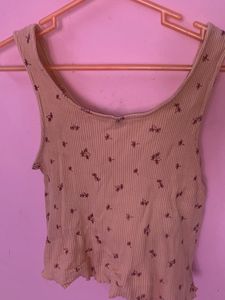 Floral Ribbed Tank Top
