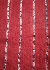 Pink Dupatta with Silver Stripes