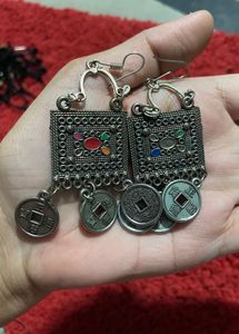 Coin Charm Dangle Earrings
