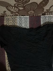 Chic Black Textured Short Sleeve Top