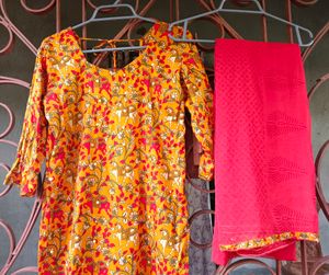 Very Soft Cotton Kurta And Dupatta