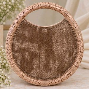 Rose Gold Multicolour Embellished Round Bag