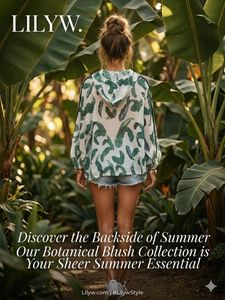 Leaf Print Hoodie Top