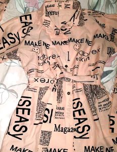 Women's High-Low Printed Pink Dress💗
