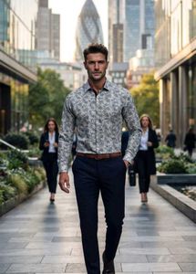 Like new Stylish formal paisley Men's Shirt