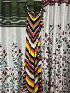 Vibrant Striped Maxi Dress
