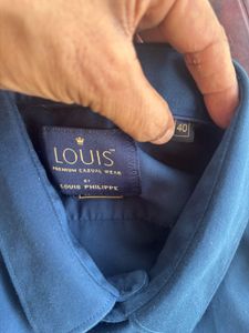 Men's Navy Blue Casual Shirt Louis phiippe