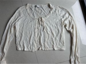 Cream Cropped Cardigan