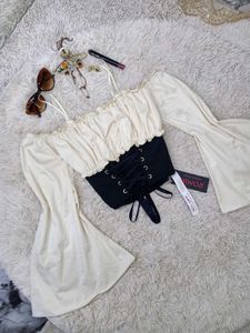 Corset Top with Bell Sleeves
