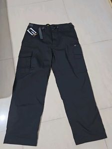 Black Cargo Pants with Belt