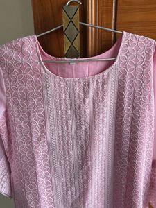 Pink Embroidered Kurta