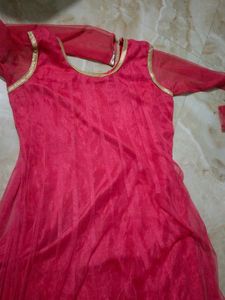 Pink & Gold Anarkali Dress