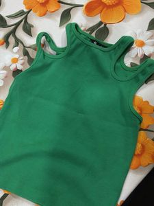Vibrant Green Cold Shoulder Top