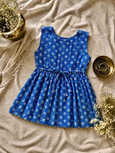 Vibrant Blue Floral Print Kurta