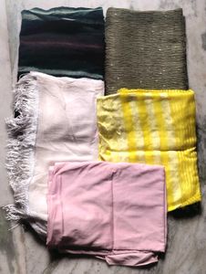 Set of 5 Scarves/ Stoles | Mixed Colours & Styles