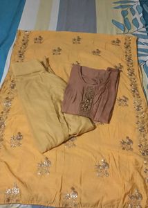 Embroidered Kurta Set with Dupatta