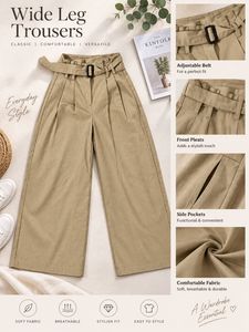 Stylish Wide-Leg Trousers with Belt