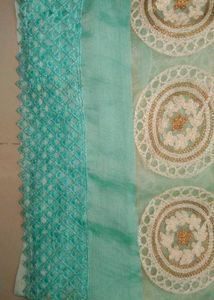 Elegant Teal Embroidered Dupatta