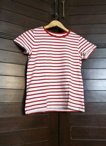 Fame Forever Striped Red & White T-Shirt