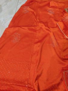 Vibrant Orange pitter work ..rajputi dress