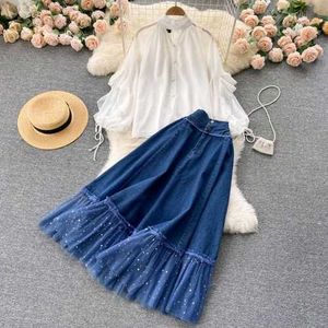 Denim Frill Skirt