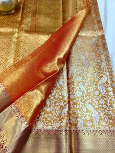 Luxurious Peacock Brocade Silk Saree