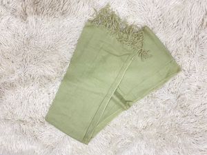 Light Green Scarf with Fringes