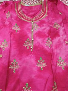 Vibrant Pink Embroidered Kurta Set